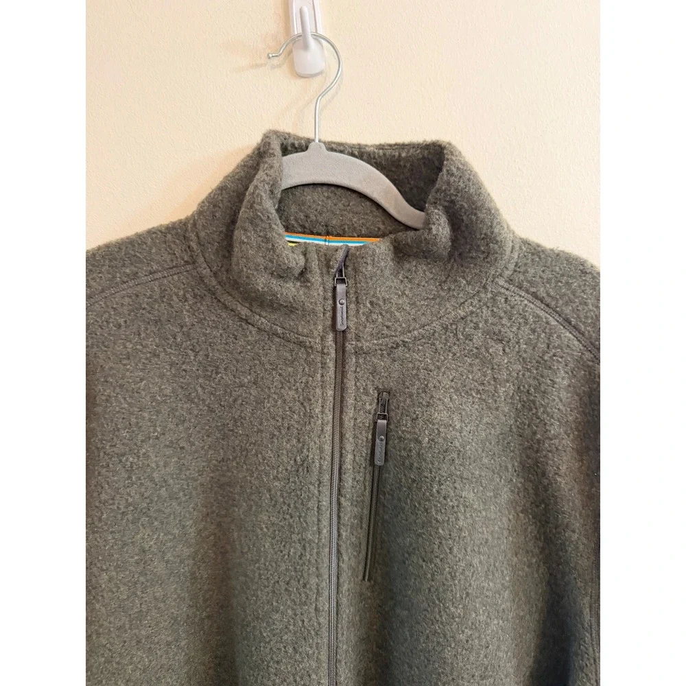 Smartwool Hudson Trail Fleece Half Zip Sweater Mens XL Dark Green Hiking